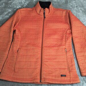 Athleta orange quilted jacket size xl women's